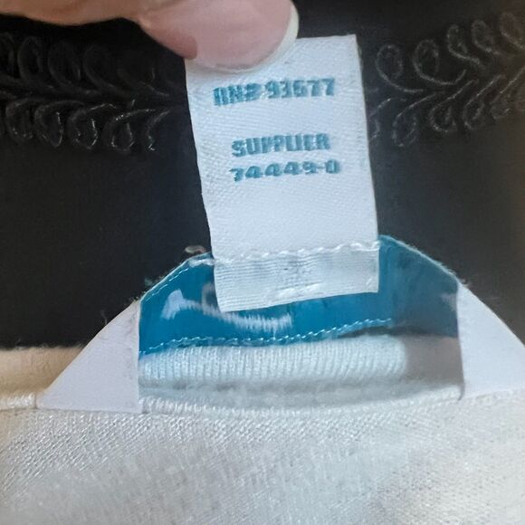 Plus White Scoop Neck Women’s Short Sleeve Gold Foil Print Lightweight Tee - Picture 14 of 14